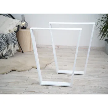 Stolová podnož Treesome Úzká Lichoběžníková Železná Industrial Podnož Stolová Noha 2ks Bílá Rozměr: Š 60 x V 72 cm