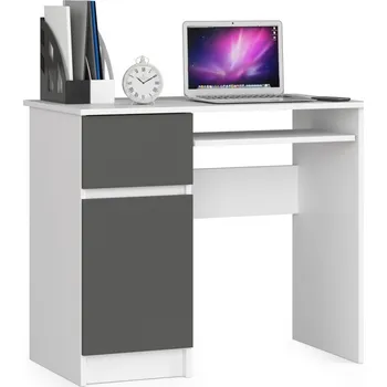 Počítačový stůl Piksel psací stůl levý 90 cm bílý/šedý