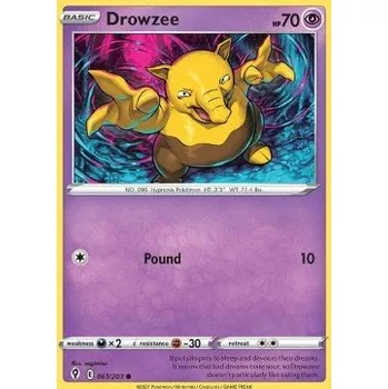 Karetní hra Pokémon EVS 061/203 Drowzee - Evolving Skies Stav: Near Mint, Verze: REVERSE HOLO