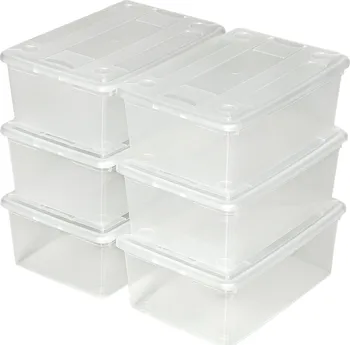 Úložný box tectake 402008 úložné boxy 48 ks 33 x 23 x 12 cm transparentní