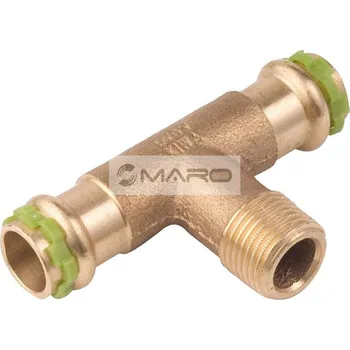 Instalatérský materiál KAN-therm Copper V T-kus Cu lisovací s vnějším závitem SP4132GV pro vodu/topení 22 x 3/4 " x 22 mm, 2261259002