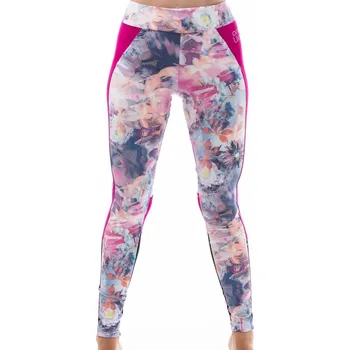 Dámské legíny Dámské dlouhé legíny s květinovým motivem A6102 - Litex růžová motiv kytek S