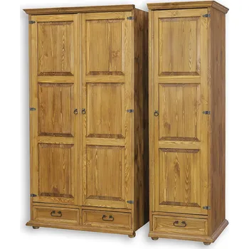 Šatní skříň Drewmax Voskovaná šatní skříň SF702/II z masivního dřeva pacyg