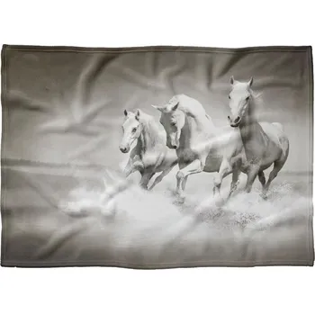Dětská deka Deka Běžící koně 150x120 cm (Rozměr : 200 x 140 cm, Podšití beránkem: NE)