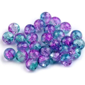 Dětské navlékací korálky Korálky/praskačky dvoubarevné - fialová-modrá > Ø6mm (10ks)