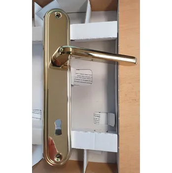 Dveřní kování Dveřní kování KLASIK klíč r. 90 Ti zlatá klika-klika ROSTEX výprodej