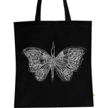 BIO plátěná taška s potiskem Kreslený motýl bílá