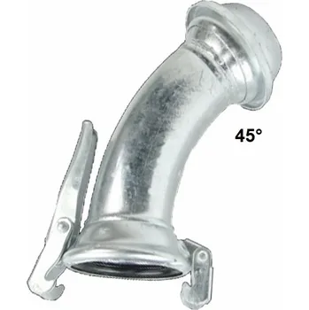 Hadicová spojka ITAL ÚHLOVÝ OBLOUK MALE/FEMALE - pozink. 45° kompletní spojka DN 50 mm s háky a koulí