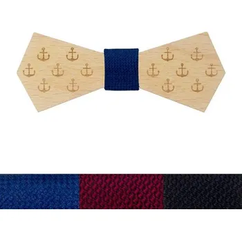 Motýlek Dřevěný pánský motýlek - Vládce moří, Látka 708 - námořnická modrá