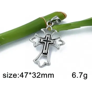 Přívěsek Kříž v kříži - ocelový přívěsek - 43x32mm