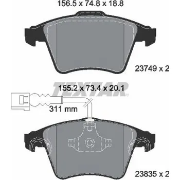 Brzdová destička Sada brzdových destiček, kotoučová brzda TEXTAR 2374901