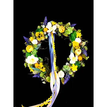 umělá květina Kyticky.cz Jarní věnec s modřencem