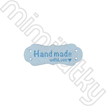 Nášivka Nášivka handmade with love ozdobná koženka modrá