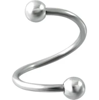 Piercing Malý spirálový piercig ve stříbrné barvě - varianta 2