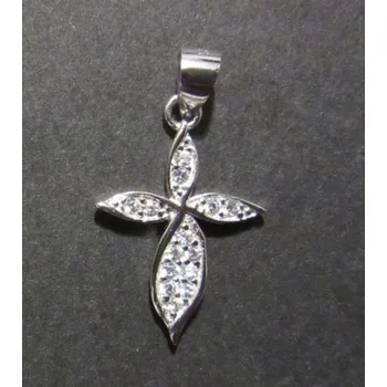 Přívěsek Malý křížek - přívěsek ze stříbra vykládaný umělými mikrozirkony