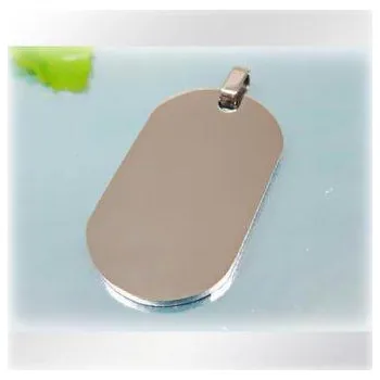 Přívěsek Ocelová destička se zaoblenými rohy - varianta 3 - ocelový přívěsek