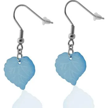 Náušnice Ocelové náušnice - akrylový list - modré provedení