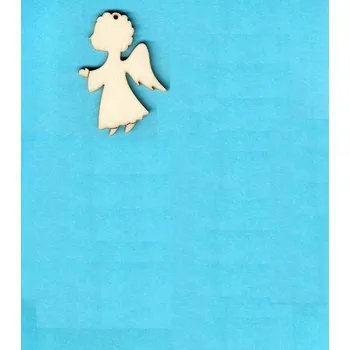 Dřevěné výřezy, Anděl štěstí, MALÝ, cca 4 x 5,5 cm, 1ks