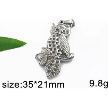 Přívěsek Sova na větvičce - ocelový přívěsek