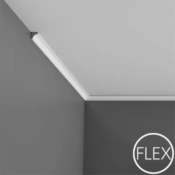 soklová lišta Jednoduchá FLEX stropní lišta 200 x 1,6 x 1,6 cm C250F, Orac Decor