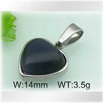 Přívěsek Srdce z oceli s černým středem - přívěsek