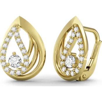 Náušnice Elegantní zlaté náušnice Sigalit osazené zirkony Materiál šperku: Žluté zlato