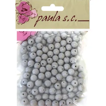 Dětské navlékací korálky Korálky plast., SV. ŠEDÁ, 8mm/bal.