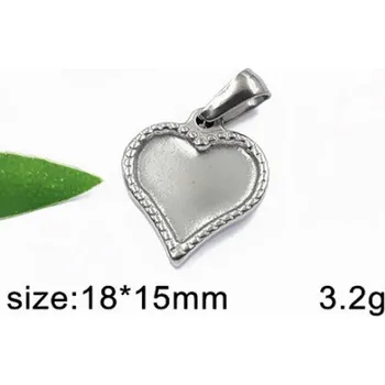 Přívěsek Srdce 18x15mm - ocelový přívěsek