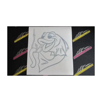 Polep vozidla SAMOLEPKA Ryba s návnadou 001 levá (10 - červená) NA AUTO, NÁLEPKA, FÓLIE, POLEP, TUNING, VLASTNÍ TEXT, TISK, AUTOSAMOLEPKY.cz, POLEPY, OBRÁZEK, LOGO, SAMOLEPKY