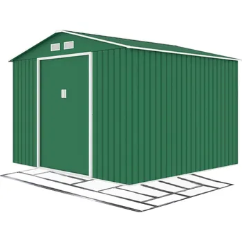 Zahradní domek IWHome Zahradní domek ARES D 7,06 m² green + podlahová konstrukce ARES D IWH-10230038 + IWH-10240004