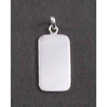 Přívěsek Hladký, prázdný zaoblený obdélník - stříbrný přívěsek / přívěsek ze stříbra