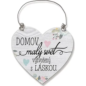 Nekupto Dřevěná cedulka srdíčko Domov, malý svět Sladký domov