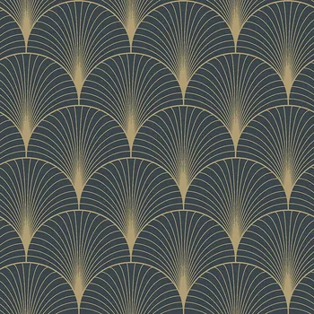 Tapeta Tmavě modrá geometrická vliesová tapeta 139231, Art Deco, Esta