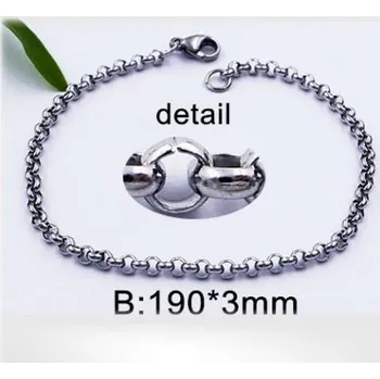 Řetízek Ocelový náramek 19cm dlouhý, široký 3mm