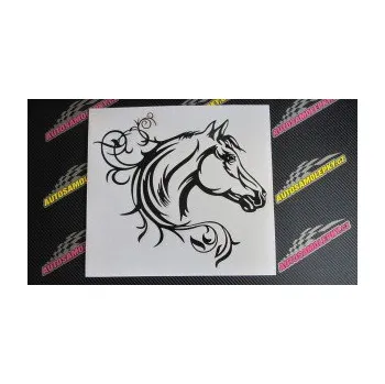 Samolepící dekorace SAMOLEPKA Kůň 061 pravá hlava s květinou (17 - šedá) NA AUTO, NÁLEPKA, FÓLIE, POLEP, TUNING, VLASTNÍ TEXT, TISK, AUTOSAMOLEPKY.cz, POLEPY, OBRÁZEK, LOGO, SAMOLEPKY