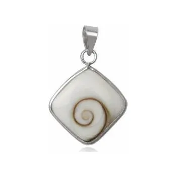Přívěsek Čtverec zdrobený spirálou - stříbrný přívěsek