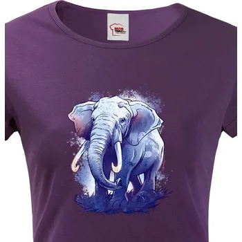 Dámské triko Slon, Barva Fialová Bezvatriko.cz 1704
