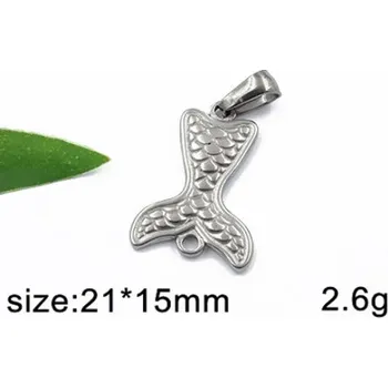 Přívěsek Ploutev - ocelový přívěsek - 21x15mm