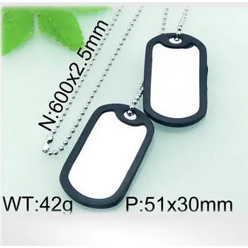 Přívěsek Ocelový přívěsek - známky (černé okraje) na řetízku