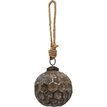 Vánoční ozdoba Měděná antik skleněná ozdoba Hexagon Copper