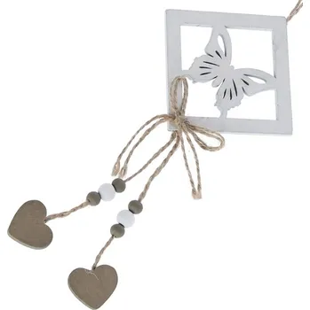 Dřevěná dekorace, závěs, motýl, 1ks