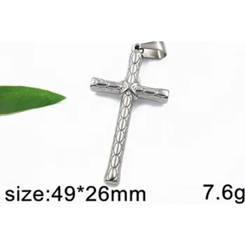 Přívěsek Kříž - 49x26mm - ocelový přívěsek