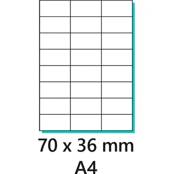 Samolepící etiketa Samolepící etiketa 70x37mm/100ks, A4 bílá, Labels 1/24