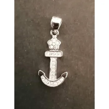 Přívěsek Kotva zdobená mikrosettingem - přívěsek ze stříbra - varianta 2