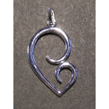 Přívěsek Srdce s jednou půlkou větší - stříbrný přívěsek / přívěsek ze stříbra