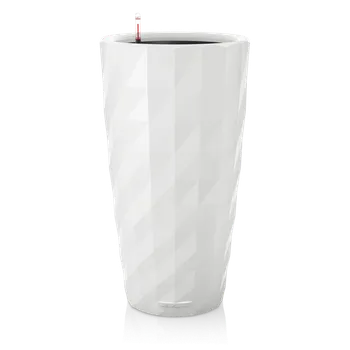 Květináč LECHUZA DIAMANTE (kompletní set) Barva: Bílá vysoký lesk