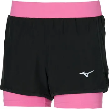 Dámské kraťasy Dámské sportovní šortky Mizuno ER 2in1 Short / Black/Wild Orchid Velikost: XL