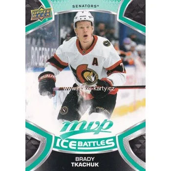 Sběratelská karetní hra paralel karta BRADY TKACHUK 21-22 MVP Ice Battles číslo 107