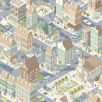 Tapeta Dětská vliesová tapeta na zeď - Město - L97611, My Kingdom, Ugépa