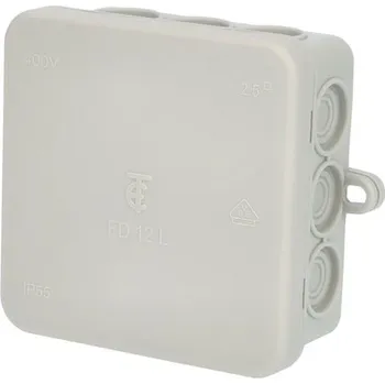 Elektroinstalační krabice Krabice rozbočovací FD 12 L plastová s naklap. víčkem 12x 2,5mm2 na omítku IP55